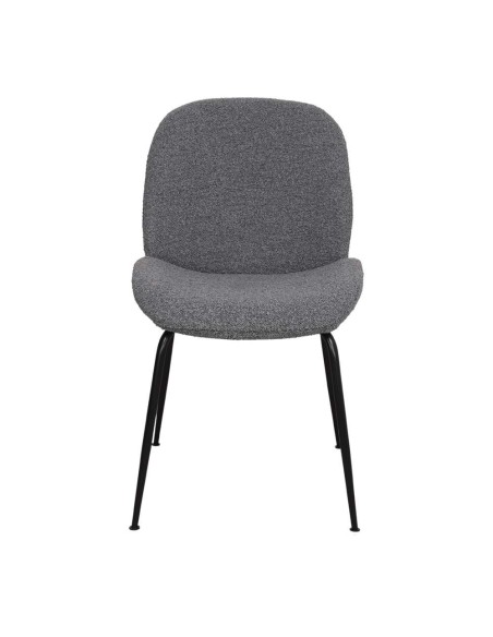 Silla BRANDO, Lana Bouclé Gris / Metal Negro. Vackart