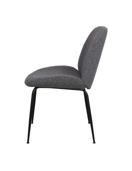 Silla BRANDO, Lana Bouclé Gris / Metal Negro. Vackart