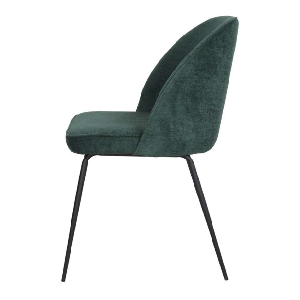 Silla SEKEN, Textil Verde / Metal Negro. Vackart