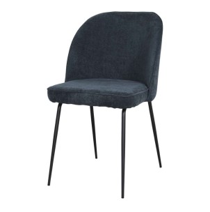 Silla SEKEN, Textil Azul Oscuro / Metal Negro - Vackart. Las modernas y más exclusivas sillas de diseño nórdico en Vackart, tu tienda diseño online.