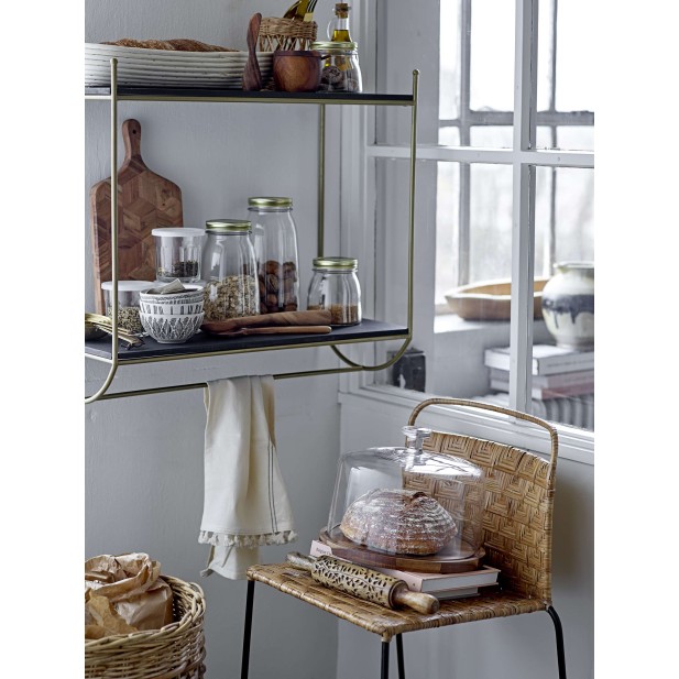 Taburete Alto GUNNEL 71,5 cm, Metal Negro / Ratán - Bloomingville. Vackart Taburete Alto GUNNEL 71,5 cm, Metal Negro / Ratán - Bloomingville. Vackart