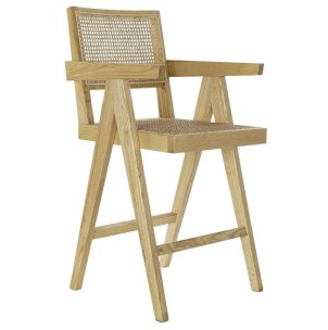Taburete CHANDIGARH, Olmo / Ratán Natural - Vackart. Sillas y taburetes para un ambiente tradicional, solo en Vackart.