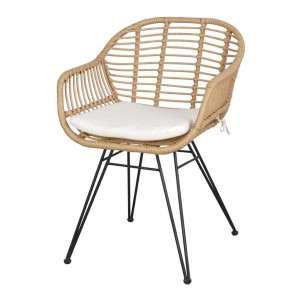 Silla BRANDY con cojín, ratán sintético, estilo nórdico - Vackart