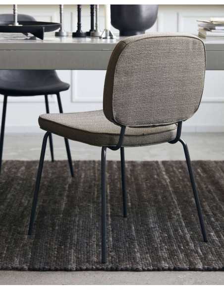 Silla CARMA, Textil Arena Oscuro / Metal - House Doctor