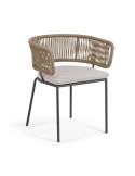 Silla NADIN cuerda beige/acero galvanizado - Kave Home