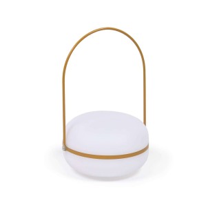 Lámpara de mesa Tea polietileno/metal mostaza - Kave Home; Vackart. AA7245S81. Los mejores muebles de diseño de la marca Kave Home