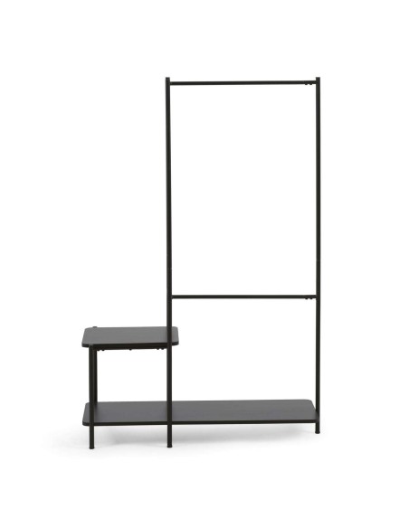 Burro para ropa con banqueta Galatia melamina/acero negro 100x150 cm - Kave Home