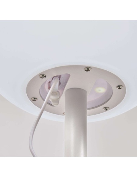 Lámpara de mesa de exterior Dinesh acero blanco - Kave Home