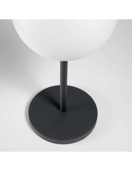 Lámpara de mesa de exterior Dinesh acero negro - Kave Home