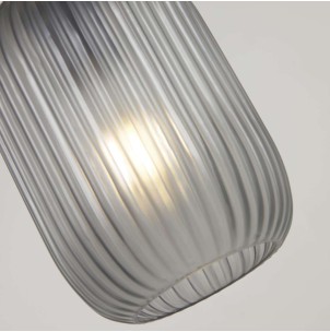 Lámpara de techo Hestia de metal latón y cristal gris - Kave Home 2