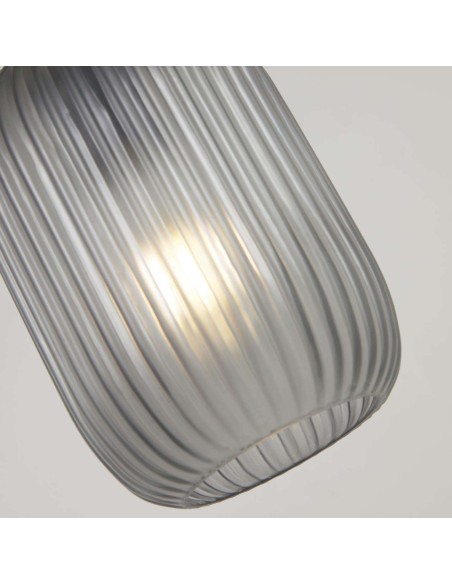 Lámpara de techo Hestia de metal latón y cristal gris - Kave Home