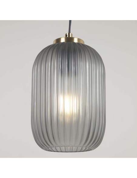 Lámpara de techo Hestia de metal latón y cristal gris - Kave Home