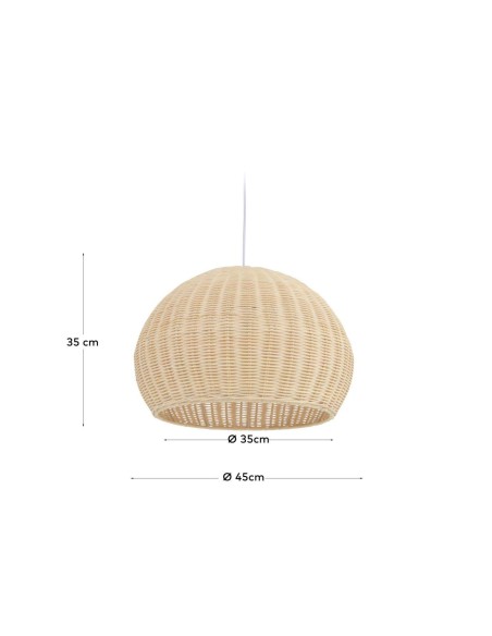 Pantalla lámpara de techo Deyarina de ratán con acabado natural Ø 45 cm - Kave Home