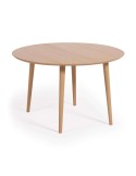 Mesa extensible Oqui Ø120(200)x120 cm roble - Kave Home