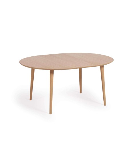 Mesa extensible Oqui Ø120(200)x120 cm roble - Kave Home