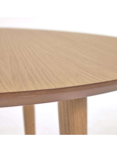 Mesa extensible Oqui Ø120(200)x120 cm roble - Kave Home