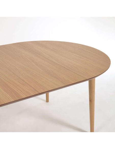 Mesa extensible Oqui Ø120(200)x120 cm roble - Kave Home