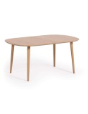 Mesa extensible Oqui Ø160(260)x100 cm roble - Kave Home