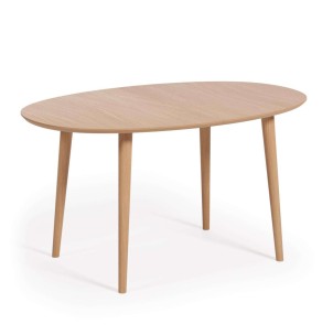 Mesa extensible Oqui Ø140(220)x90 cm roble - Kave Home; Vackart. YG0231M46. Los mejores muebles de diseño de la marca Kave Home