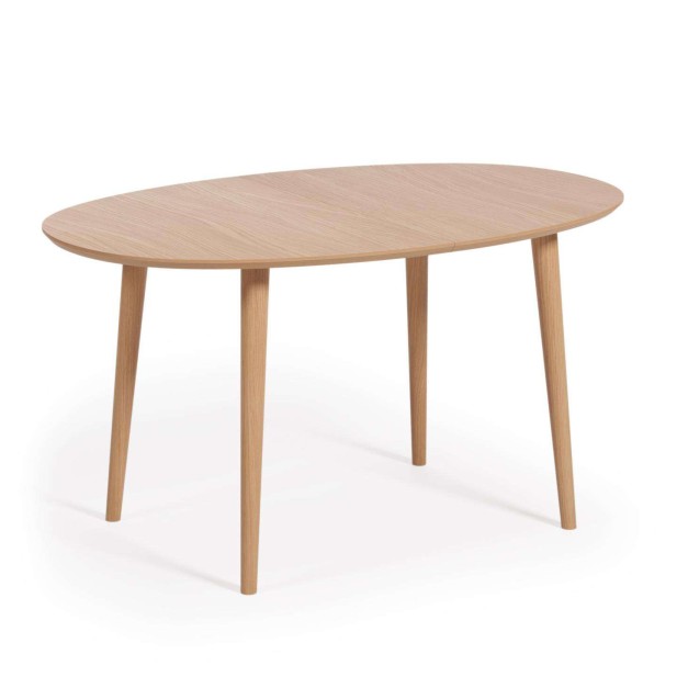 Mesa extensible Oqui Ø140(220)x90 cm roble - Kave Home