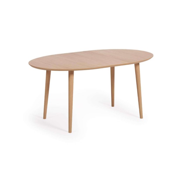 Mesa extensible Oqui Ø120(200)x90 cm roble - Kave Home Mesa extensible Oqui Ø120(200)x90 cm roble - Kave Home