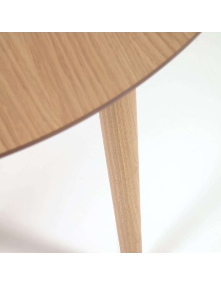 Mesa extensible Oqui Ø120(200)x90 cm roble - Kave Home
