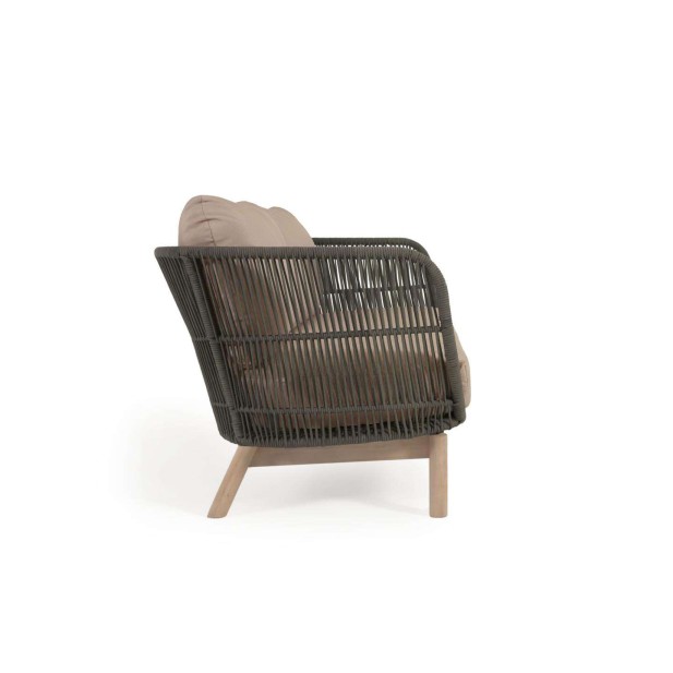 Sofá Catalina 3 plazas cuerda verde/acacia 170 cm FSC - Kave Home