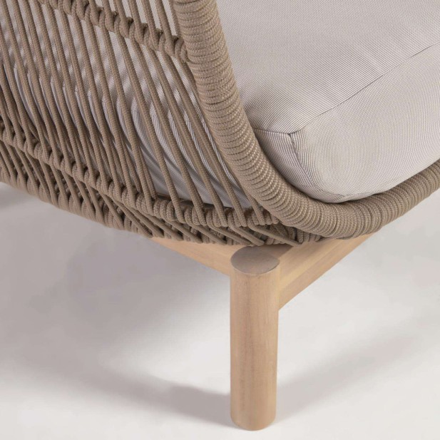 Sofá Catalina 3 plazas cuerda beige/acacia 170 cm FSC - Kave Home