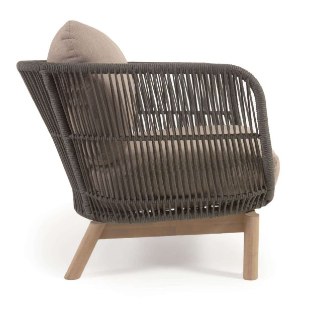 Butaca Catalina cuerda verde/acacia FSC - Kave Home