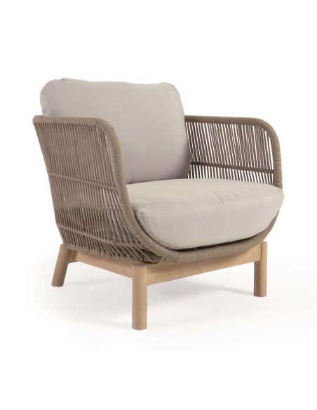 Butaca Catalina cuerda beige/acacia FSC - Kave Home