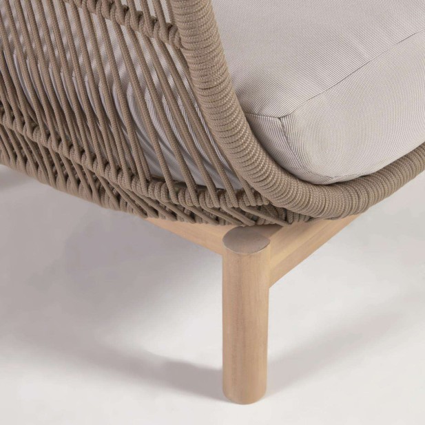Butaca Catalina cuerda beige/acacia FSC - Kave Home