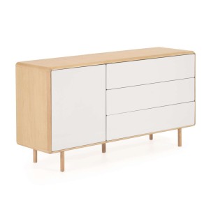 Aparador Anielle de madera maciza y chapa de fresno 150 x 78 cm - Kave Home; Vackart. YG0123M46. Los mejores muebles de diseño de la marca Kave Home