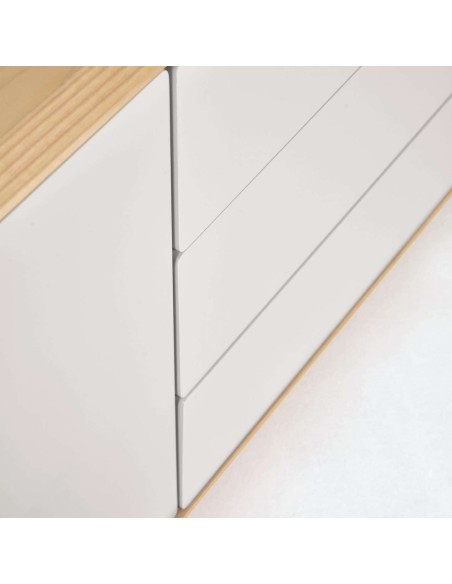 Aparador Anielle de madera maciza y chapa de fresno 150 x 78 cm - Kave Home