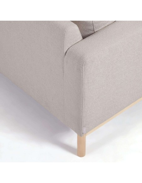Sofá Mihaela 3 plazas con chaise longue derecho de borrego gris 264 cm - Kave Home