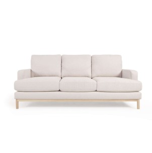 Sofá Mihaela 3 plazas de borrego blanco 203 cm - Kave Home; Vackart. S805_30_PS33. Los mejores muebles de diseño de la marca Kave Home