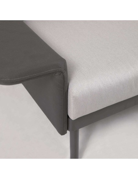 Set exterior Zaltana de sofá rinconero y mesa aluminio negro mate 164 cm - Kave Home