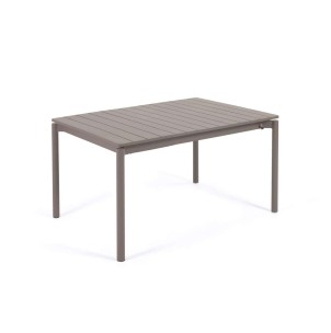 Mesa extensible de exterior Zaltana 140 (200) x 90 cm aluminio marrón mate - Kave Home; Vackart. LH0722R10. Los mejores muebles de diseño de la marca Kave Home