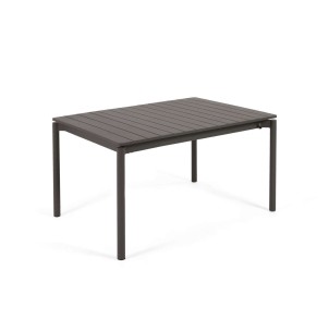 Mesa extensible de exterior Zaltana 140 (200) x 90 cm aluminio negro mate - Kave Home; Vackart. LH0722R02. Los mejores muebles de diseño de la marca Kave Home