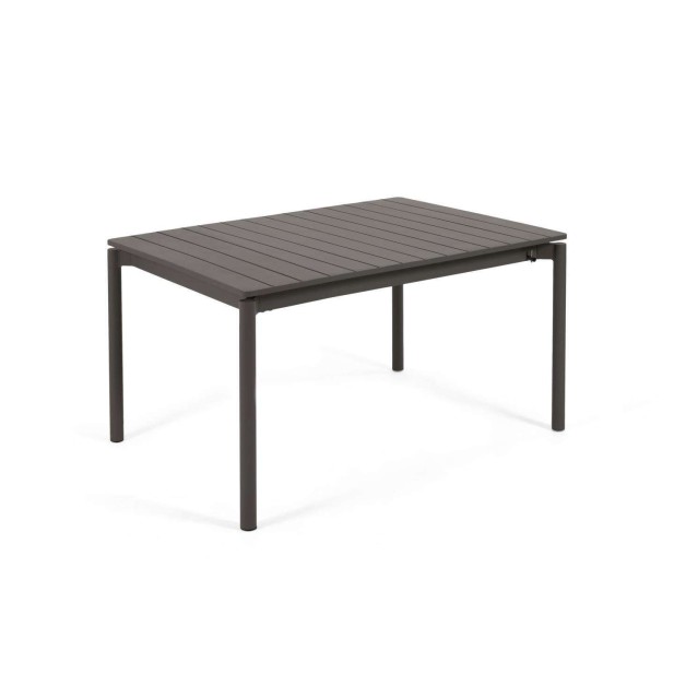 Mesa extensible de exterior Zaltana 140 (200) x 90 cm aluminio negro mate - Kave Home