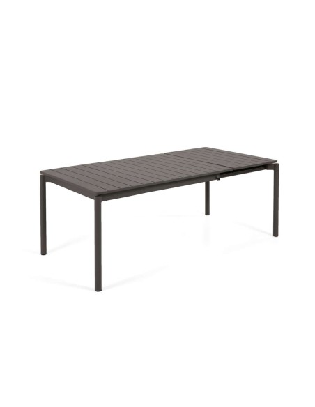 Mesa extensible de exterior Zaltana 140 (200) x 90 cm aluminio negro mate - Kave Home