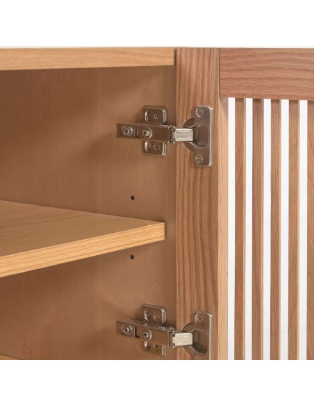 Banco Beyla con 2 puertas de madera maciza y chapa de roble 98,5 cm FSC 100% - Kave Home