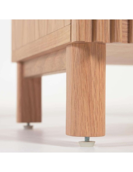 Banco Beyla con 2 puertas de madera maciza y chapa de roble 98,5 cm FSC 100% - Kave Home