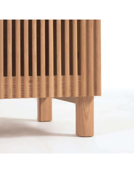 Banco Beyla con 2 puertas de madera maciza y chapa de roble 98,5 cm FSC 100% - Kave Home