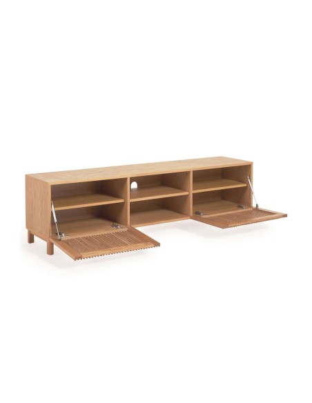 Mueble TV Beyla 2 puertas de madera maciza y chapa de roble 180x49,5 cm FSC 100% FSC 100% - Kave Home