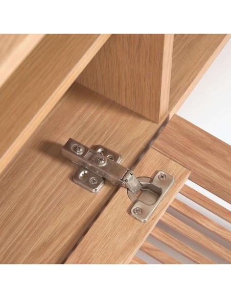 Mueble TV Beyla 2 puertas de madera maciza y chapa de roble 180x49,5 cm FSC 100% FSC 100% - Kave Home