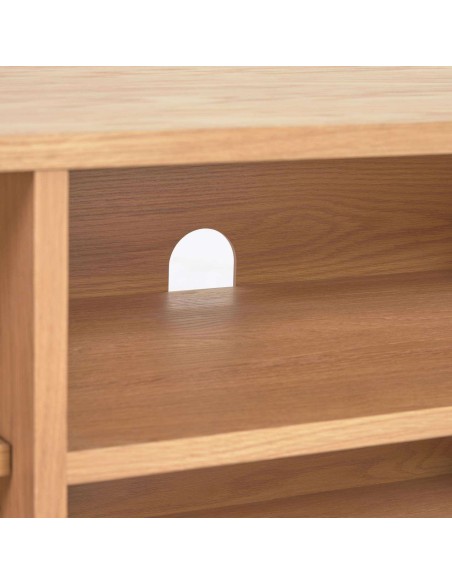 Mueble TV Beyla 2 puertas de madera maciza y chapa de roble 180x49,5 cm FSC 100% FSC 100% - Kave Home