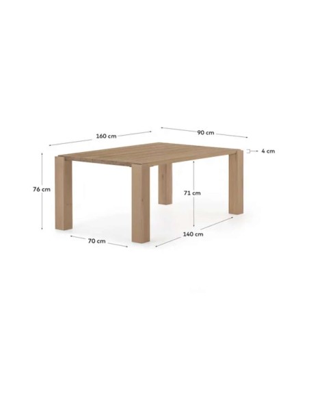 Mesa Deyanira 160 x 90 cm roble - Kave Home
