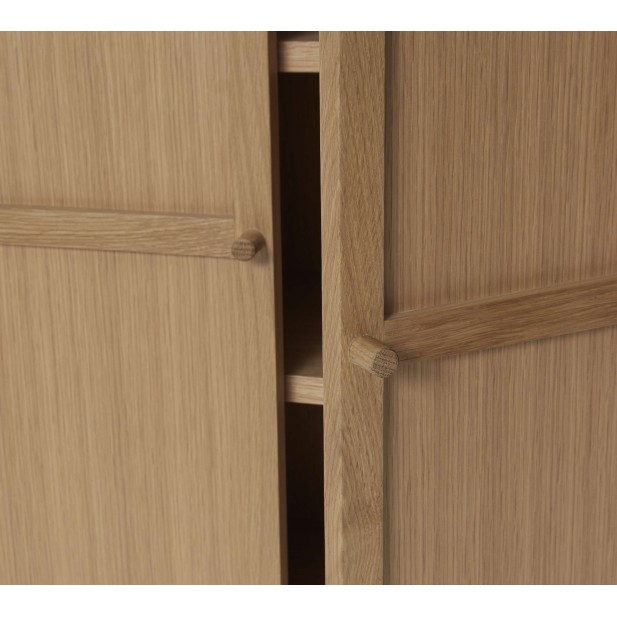 Aparador CANDOUR, Roble / Chapa Roble Natural - Hübsch. Vackart
