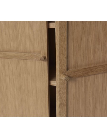 Aparador CANDOUR, Roble / Chapa Roble Natural - Hübsch. Vackart