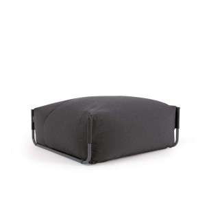 Puf sofá modular 100% para exterior Square gris oscuro y aluminio negro 101 x 101 cm - Kave Home; Vackart. S803_81_TJ02. Los mejores muebles de diseño de la marca Kave Home